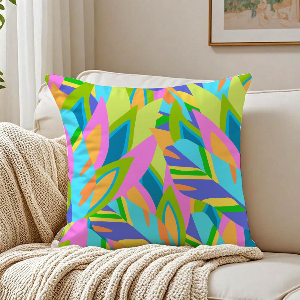 HOT Abstract Colorful Pattern Cushion Cover Linen Pillowcase Soft for Sofa Bed Home Room Decor
