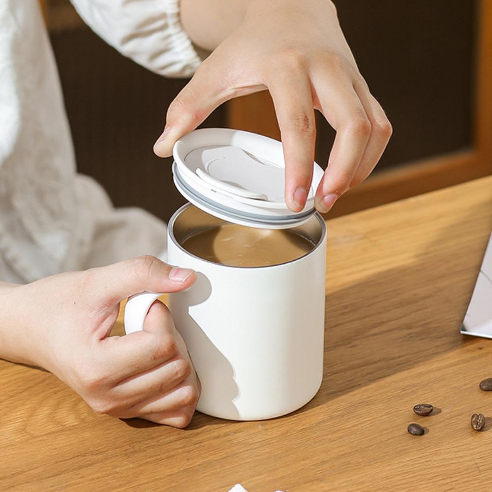 300 ML Office Water Cup Rotating Dust Cover Thermos Cup Creative Insulated Coffee Mug  Home