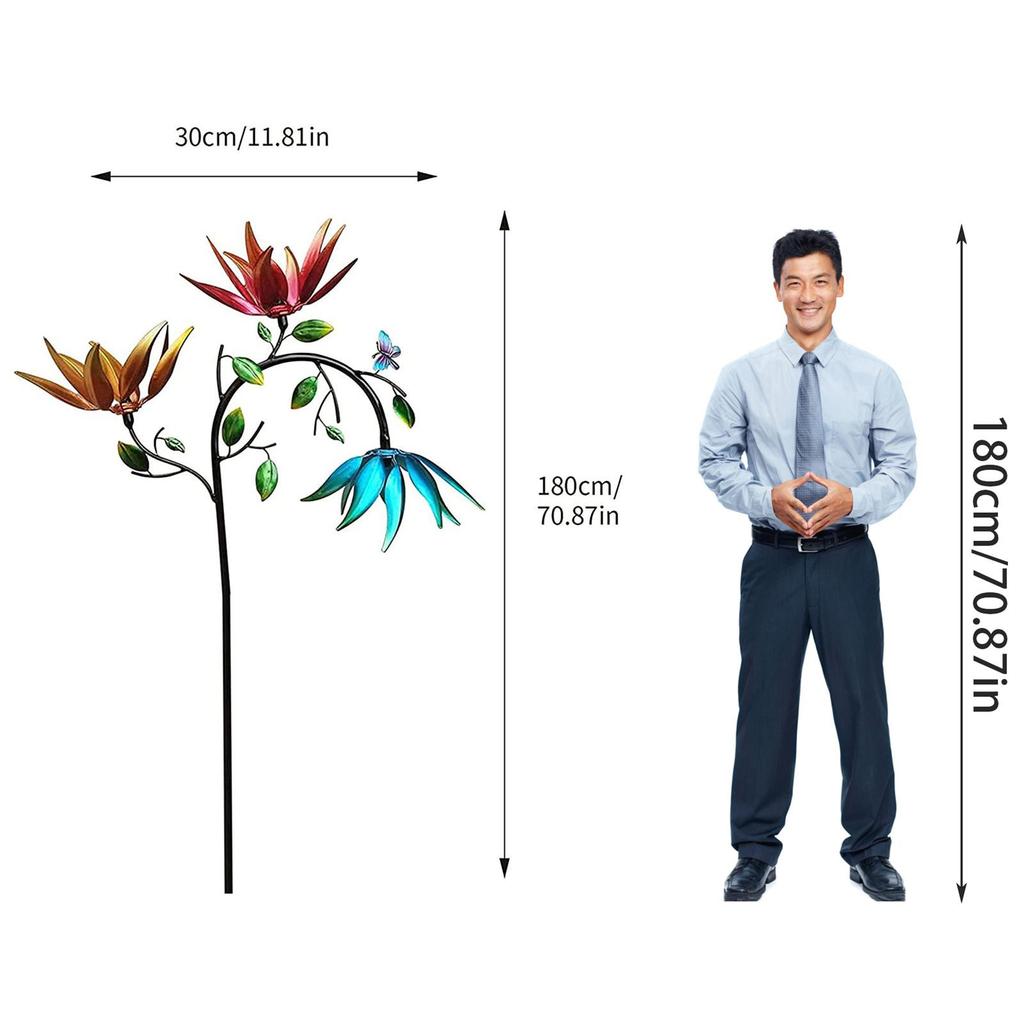 Large Metal Wind Spinners Windmill For Yard And Garden Outdoor Art Decoration Garden Windmill Colorful Decoration Dropship