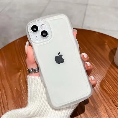 Clear Curly Wave Bumper Phone Case For iPhone 15 Pro Max Case Iphone 11 12 13 14 Pro Max XR XS 7 8 Plus X SE Silicone Soft Cover