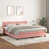 Maison Exclusive - Somier de láminas para cama con colchón Rosa 180x200 cm Terciopelo