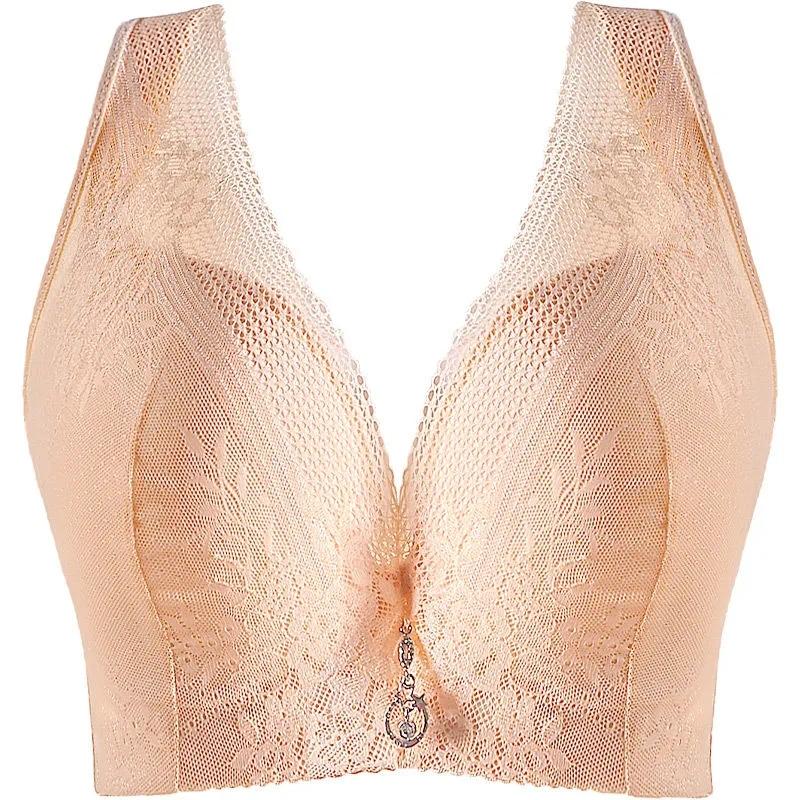 Plus Größe Unterwäsche DE Push-Up-Bh Frauen Bügel Breite Träger Dünne Floral Sexy Bralette Dessous Plus Größe Push-Up bhs Dame