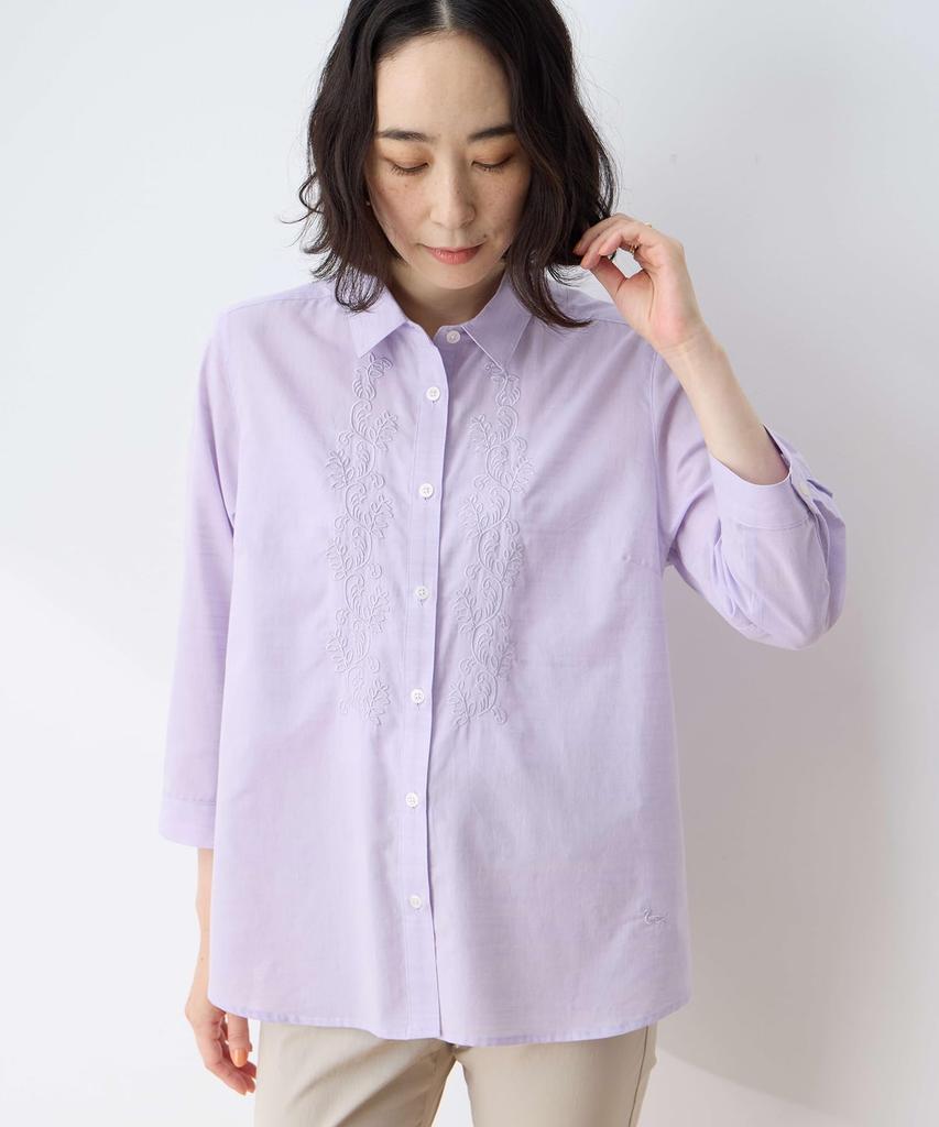 DECOY Cooling Front Embroidered Purple Women's Blouse, 493048,
