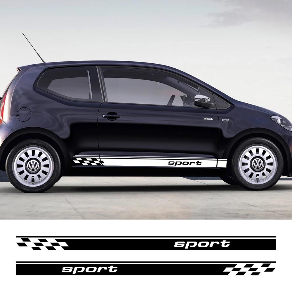 Car Side Door Sticker Vinyl Decal Sport Racing Stripes Graphics Accessories For Volkswagen Up Hatchback Eco VW Cross up Mii