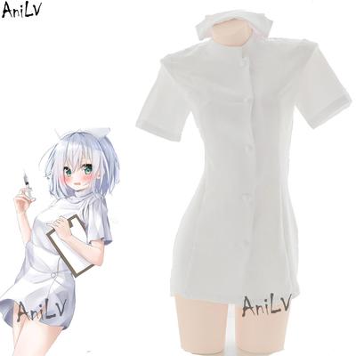 AniLV Japapese Anime Krankenschwester Uniform Kleid Pyjama Kostüme Cosplay