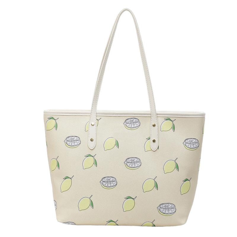 

Новая сумка-тоут с принтом вишни, из искусственной кожи, на плечо, мессенджер, большая вместимость, летняя мода, универсальная сумка для поездок на работу one size fits all бежевый