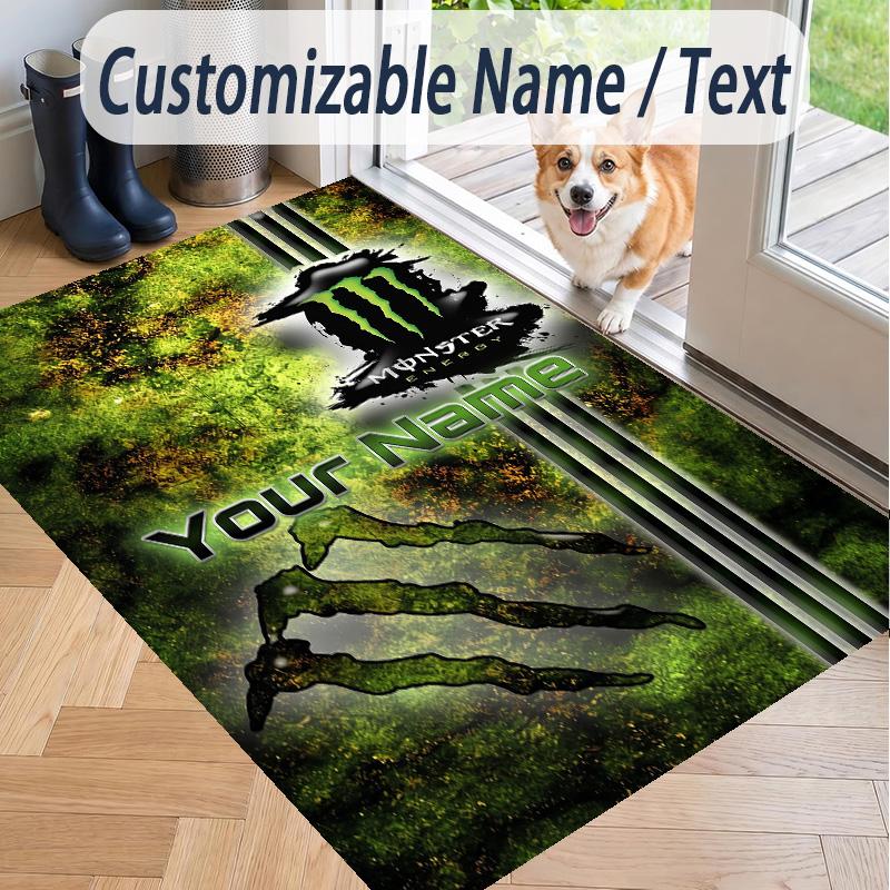 Benutzerdefinierter Teppich mit Aufdruck Monster Energy Rutschfester Bodenbelag Für Heimzimmerdekoration
