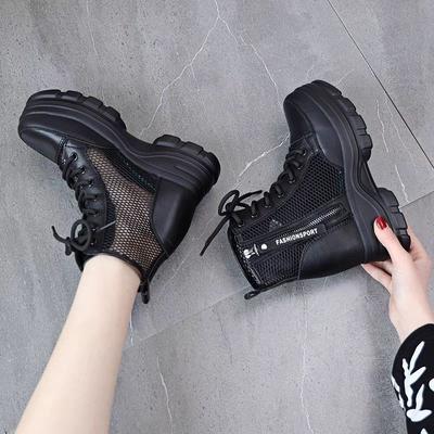 Martin Stiefel Sommer neu innenhöhe erhöht Mesh kurze Stiefel dünn Mode hohl atmungsaktiv Mesh coole Stiefel