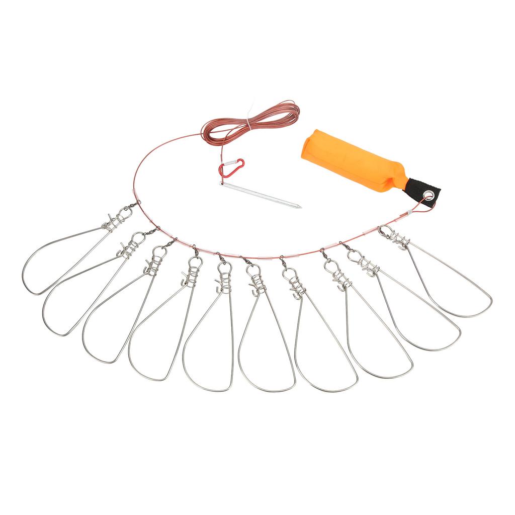 Cierre para Peces Vivos con Flotador de Espuma y Cable de Acero Hebilla de Cierre para Pesca Kit de Cuerda para Peces para Pesca al Aire Libre 10 Hebillas
