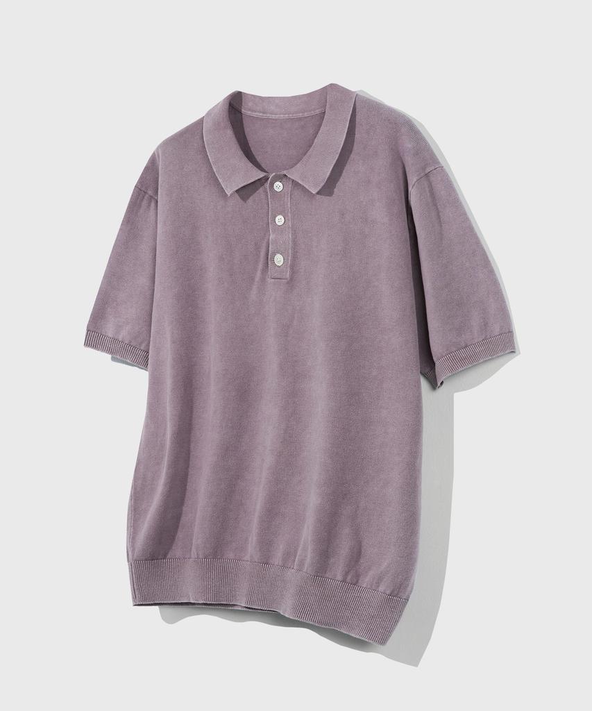 KIIMUIR Garment-Dyed Collar Half Knit_4 Color