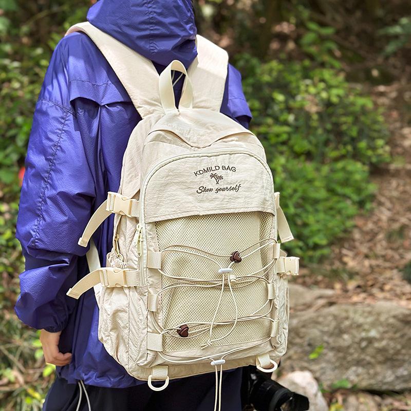 Schoolbag Japanese ins niche schoolbag male college student hiking backpack lightweight female junior high school student travel backpack