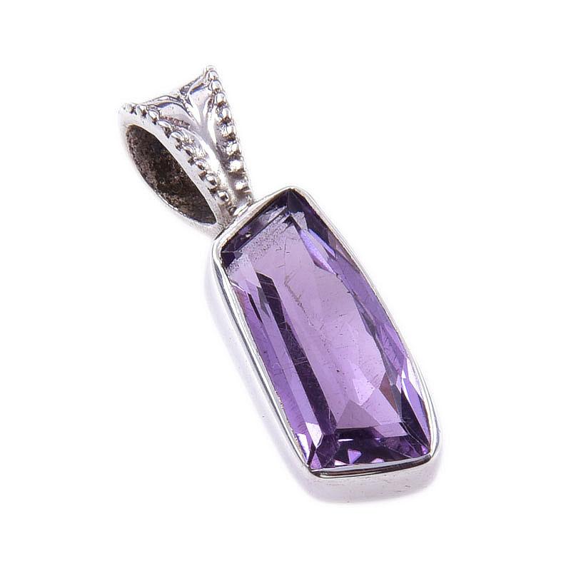 Naturlig Rosa Ametist 925 Massiv Sterling Silver Gåva Smycke Hänge 1'' p0r38