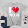 Unisex Unisex Ich liebe Polen Polska Ich liebe Polen Polnisches T-Shirt T-Shirts WoUnisex Jungen 100% Baumwolle T-Shirt