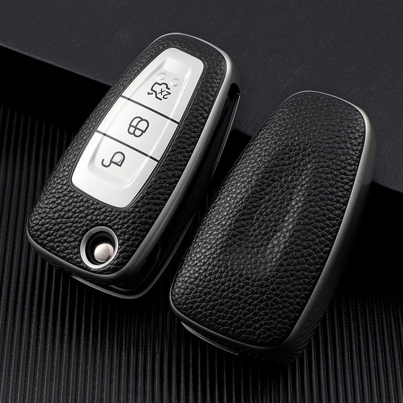 Leather TPU Car Smart Key Full Cover Case Fob Shell for Ford Focus 2 3 4 MK2 MK3 MK4 Mondeo Galaxy Fiesta Kuga Escape Ecosport