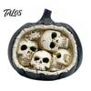 Decorative Pumpkin Skulls Halloween Skull Figurine, Realistic Resin Skeleton Statue Decorations, Spooky Gothic Home Accents Desktop Ornaments