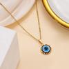Turkish Blue Evil Eyes Pendant Necklaces Stud Earrings Jewelry Set For Women Retro Simple Lucky Evil Eye Choker Wedding Jewelry