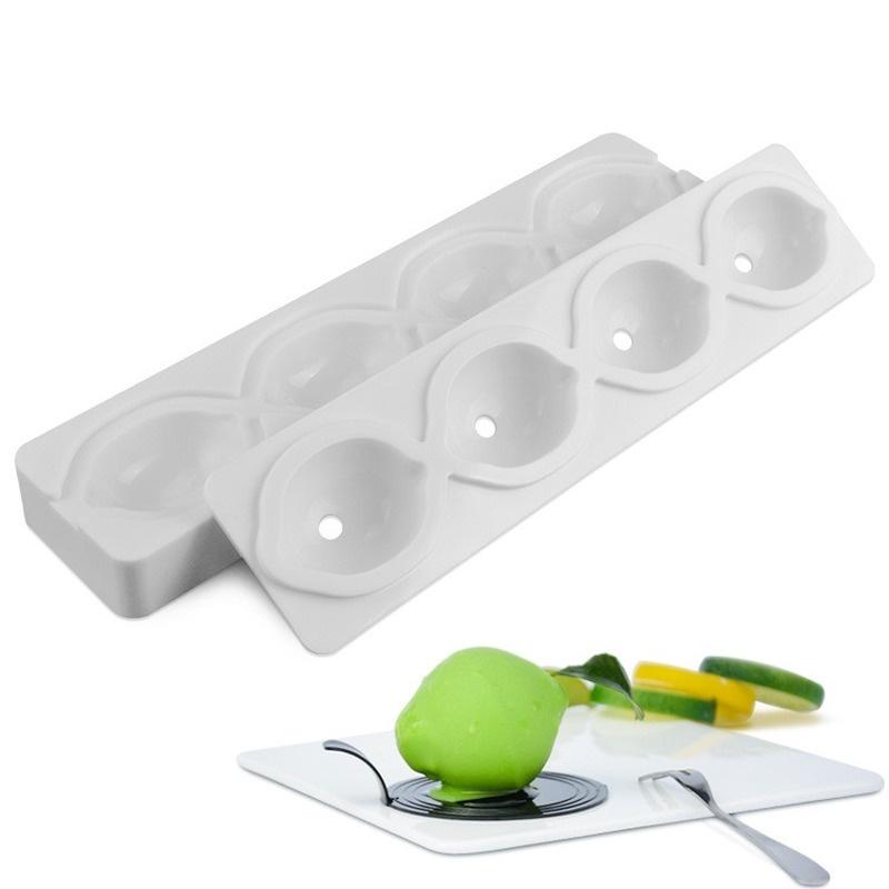 

4 Cavities Lemon Silicone Mold Brownies Cake Molds Baking Dessert Cake Decorating Tools білий