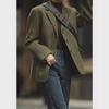 Wool Vintage Tweed British Casual Suit Jacket for Women