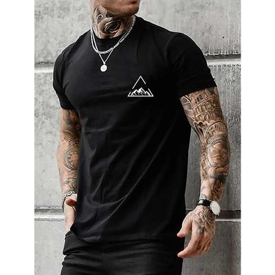 Man T-Shirt Summer New Short Sleeve All-Match O-Neck Cotton Tops Hip Hop Casual Mens Trendy Streetwear
