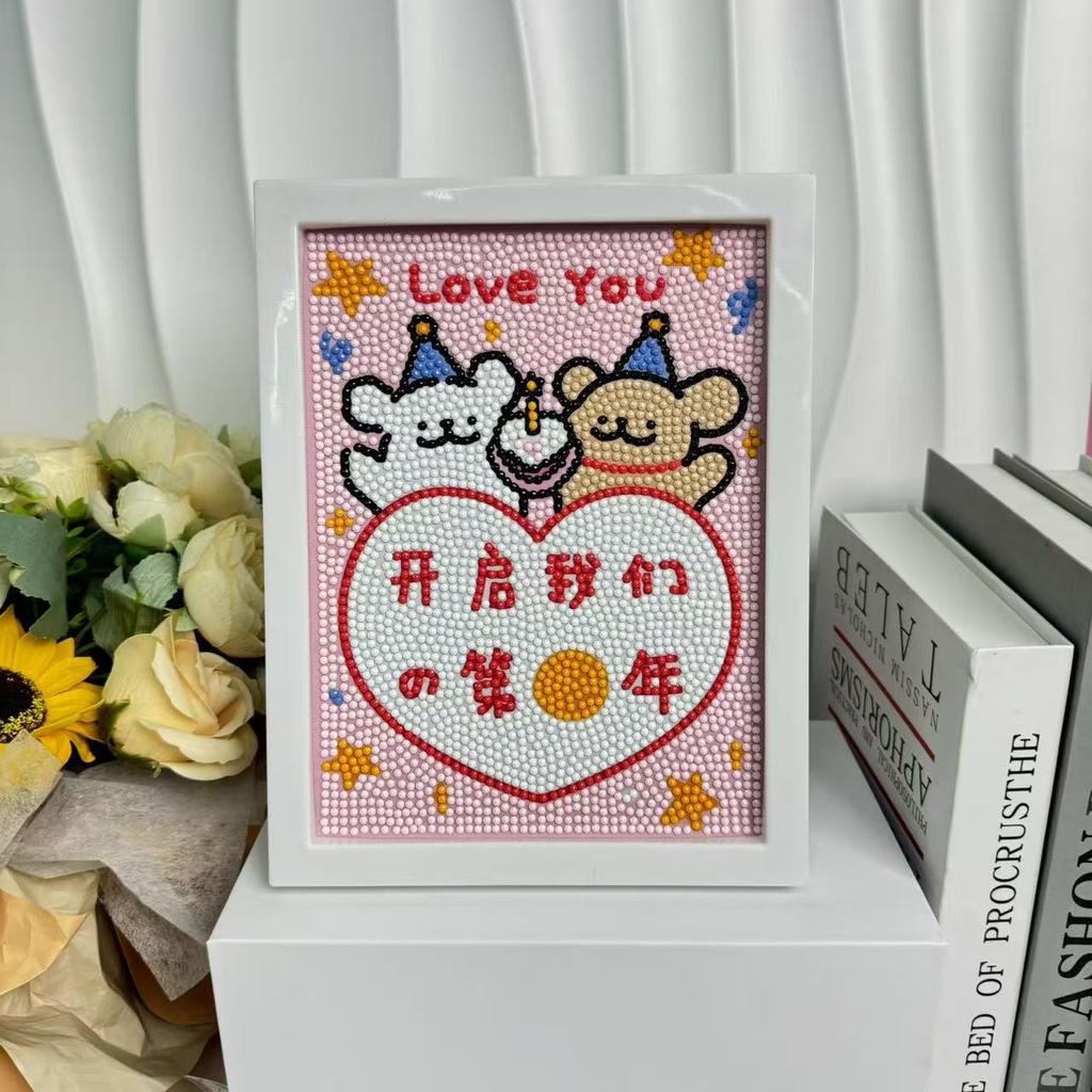 Children'S Diamond Painting Framed Handmade Diy Material Bag Sanrio Diamond Paste Painting Concentration Toy