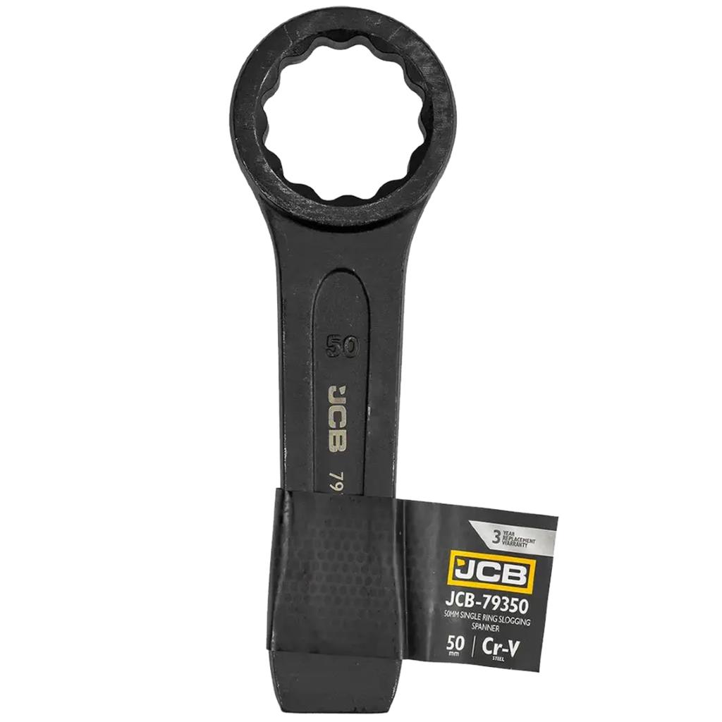 JCB 50mm Cr-Mo Steel 12-Point Ring Wrench