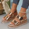 Fashion New Platform Shoes for Women 2024 Summer New Peep Toe Wedge Women's Sandals Outdoor Hemp Light Casual Ladies Sandals Zapatos