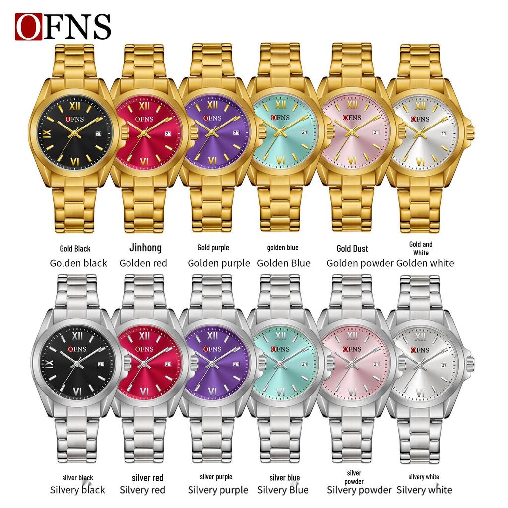 European-Style Luminous Quartz Women's Watch with Sunburst Dial and Roman Numerals