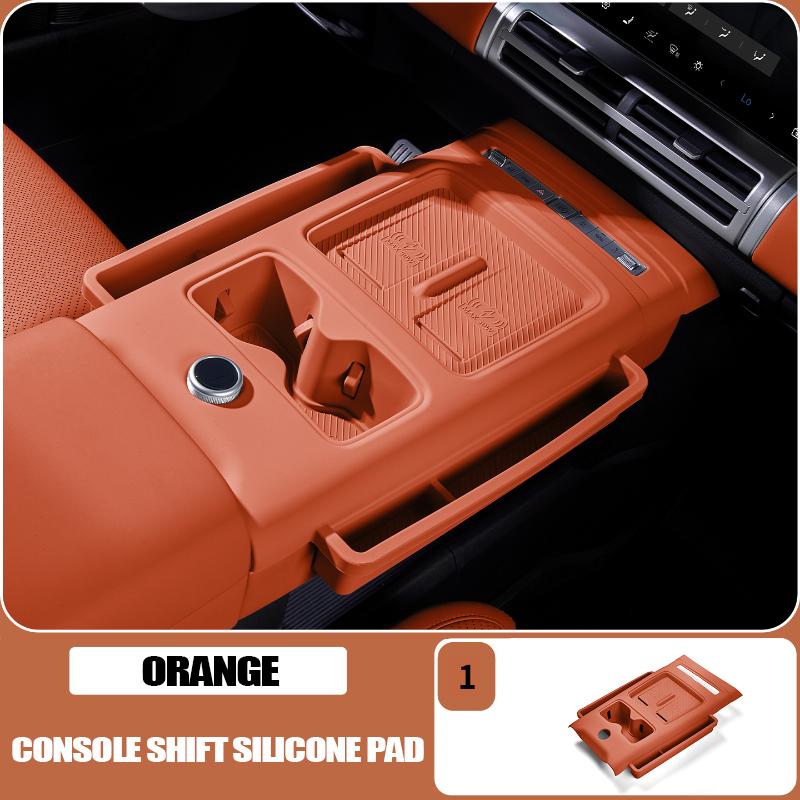 

Full-Wrap Console Shift Silicone Pad for BYD Leopard 7 Titanium 7 Cup Holder Panel Anti-Slip Interior Decor Accessory помаранчевий