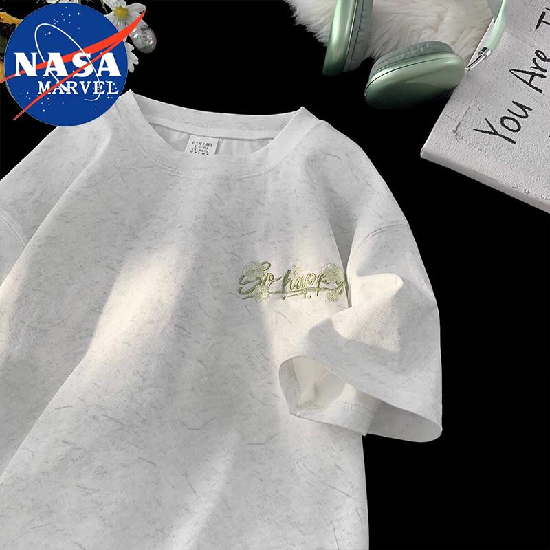 NASA MARVEL Men's Embroidered Short Sleeve T-Shirt
