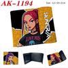 Anime Demon Huntress Group Merchandise Bifold Wallet PU Snap Button Short Purse Cartoon Card Holder Purple