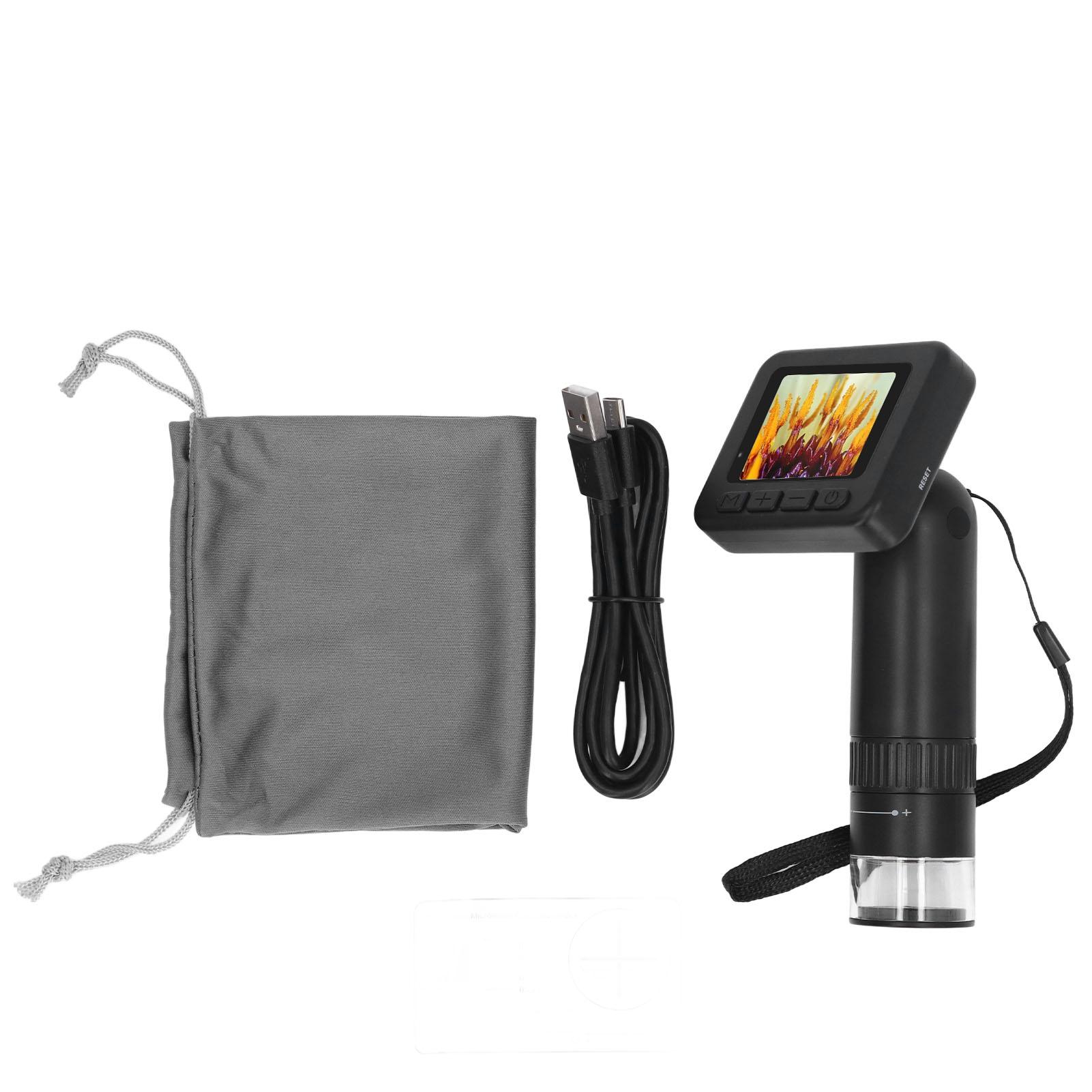 

Handheld Digital Microscope 1000X Digital Microscope 8 Adjustable LEDs Microscope 0‑40mm Focusing Range 2 Inch IPS Screen