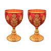 Artistic Zinc Alloy Alcohols Glass With Luxurious Embossed Detailing Retro Art Wine Glass For Wine Tasting Event