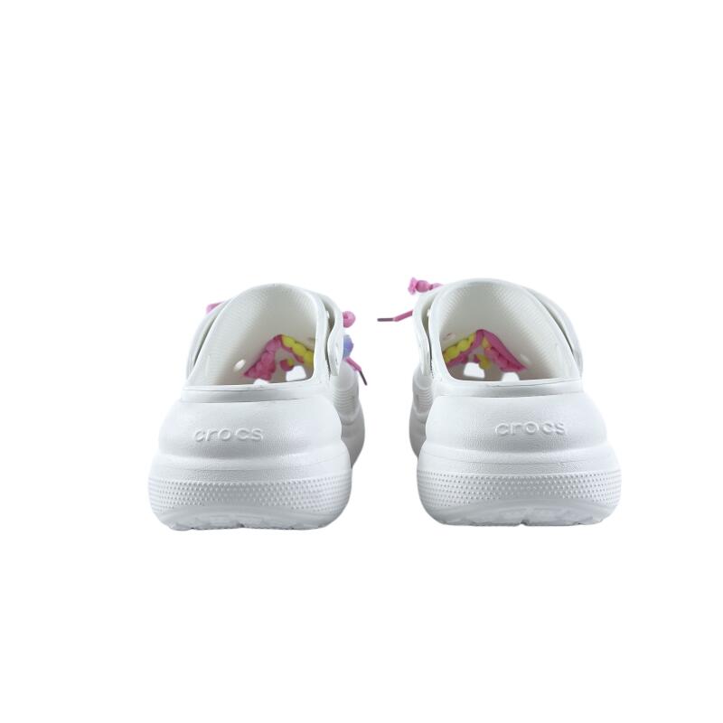 Crocs Crush Clog EVA Colourful Fleece Rope Fashion and Versatile Casual Personality Design Hole Shoes Unisex White