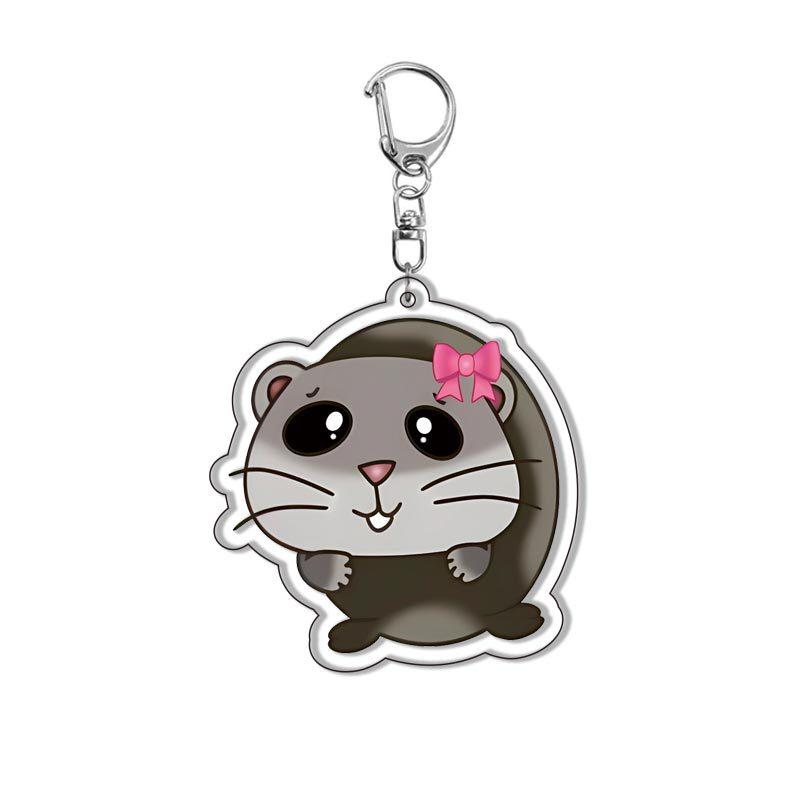 HOT !!! Hamster Acrylic Keychain Cute Sad Lovely Mobile Phone Backpack Pendant