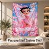 Tapestry Custom Name Text, Wall Hanging Tapestry Home Room DecorBetty Boop