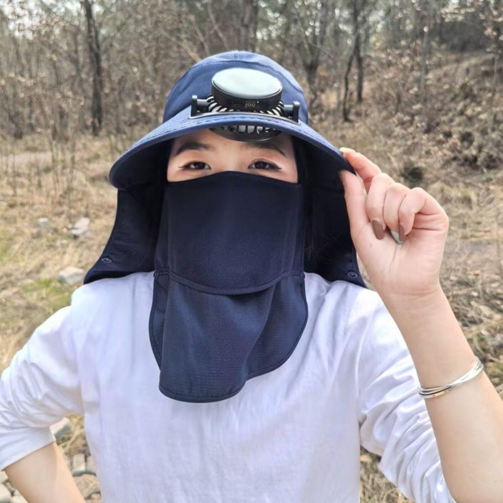 Rechargeable Fan Sun Hat Cotton Polyester Sunshade Hat New Visor Hat  Summer