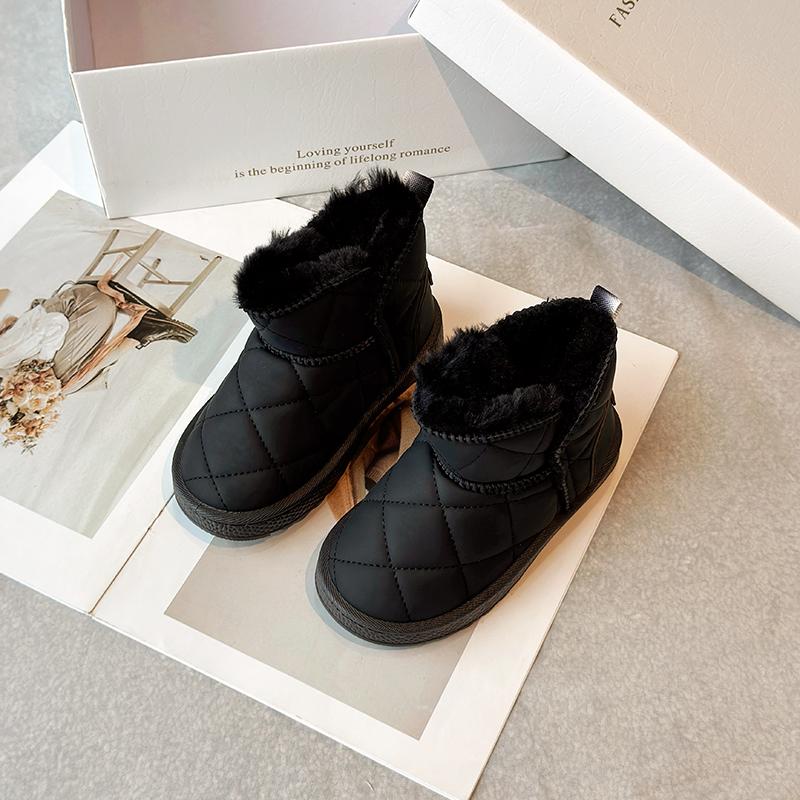 New Children's Snow Boot Kids Causal Girls Fashion Beige Ankle Boots Outdoor Thickened Plush Versatile Boys Warm Cotton Boots