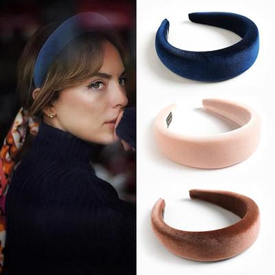 Golden Velvet Velvet Sponge Headband Autumn And Winter Thickened Flannel Black Headband Women