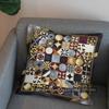 2D Leopard-Print Pillow Cover With Geometric Trim Pattern Cushion Cover Suitable For Sofa Bedroom Car Pillow Cover