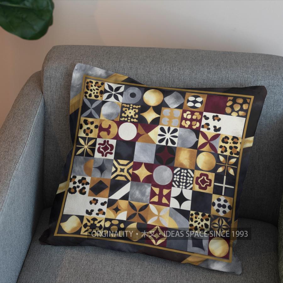 2D Leopard-Print Pillow Cover With Geometric Trim Pattern Cushion Cover Suitable For Sofa Bedroom Car Pillow Cover