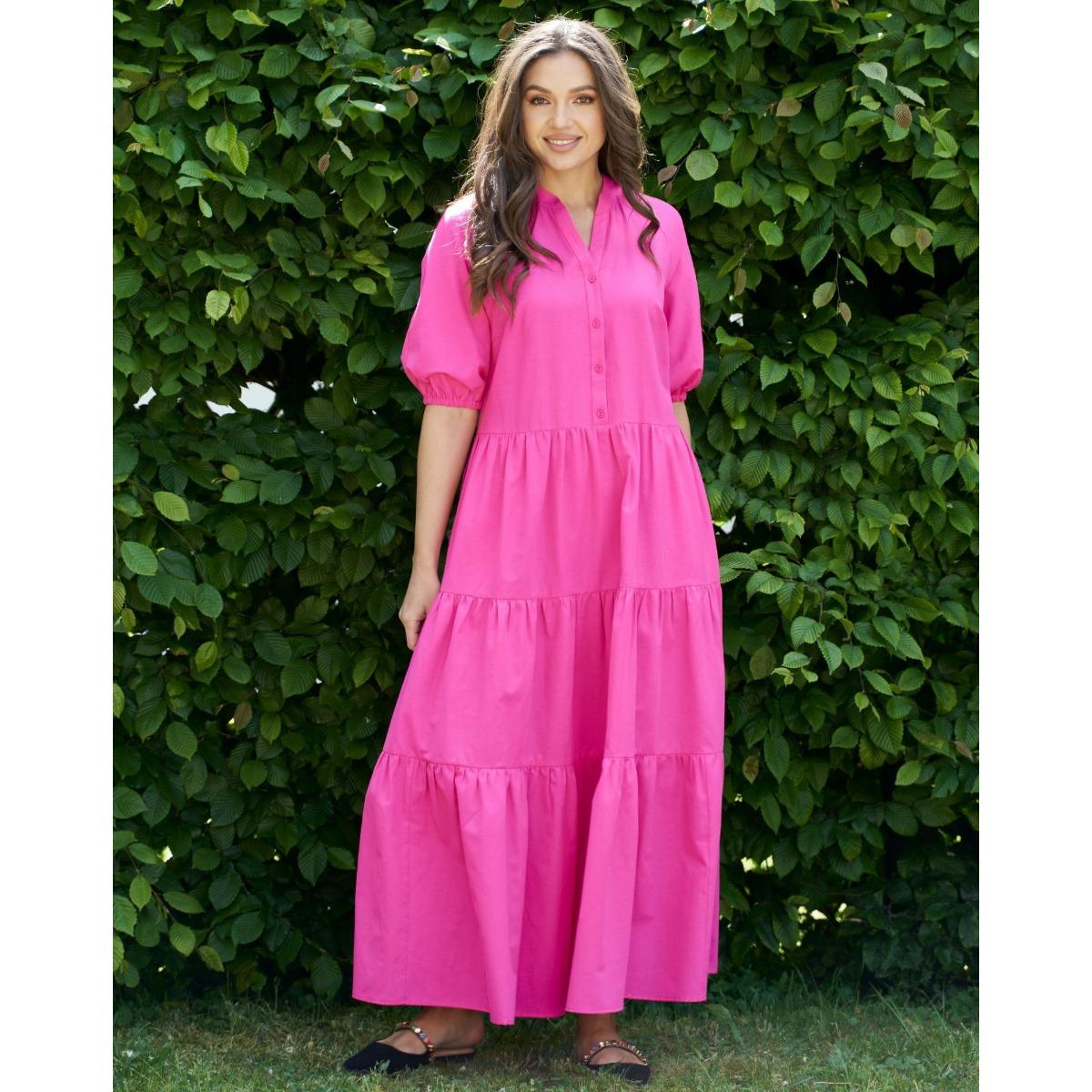 

Summer Women s Solid Color Stand Collar Short Sleeve Long Flowy Casual Dress, Sweet Fresh Style For European And American Crossborder S
