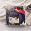 Kujo Sara Cute Genshin Impact Cushion Cover Silky Short Plush Invisible Zipper Dustproof Sofa Pillow Case For Home Decor