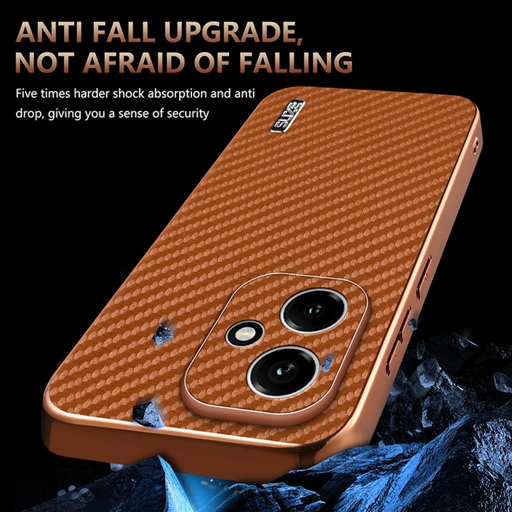 AZNS For Honor 400 5G (Global) Case Electroplating Carbon Fiber Texture PU + TPU Phone Cover