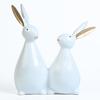 Cute White Rabbit Pair Showpiece – Decorative Bunny Figurines for Home, Bedroom, Living Room & Office Desk | Feng Shui Good Luck Gift,