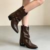 Thick heel pointed trousers boots small short boots women's shoes 2026 autumn and winter European and American new British style retro western