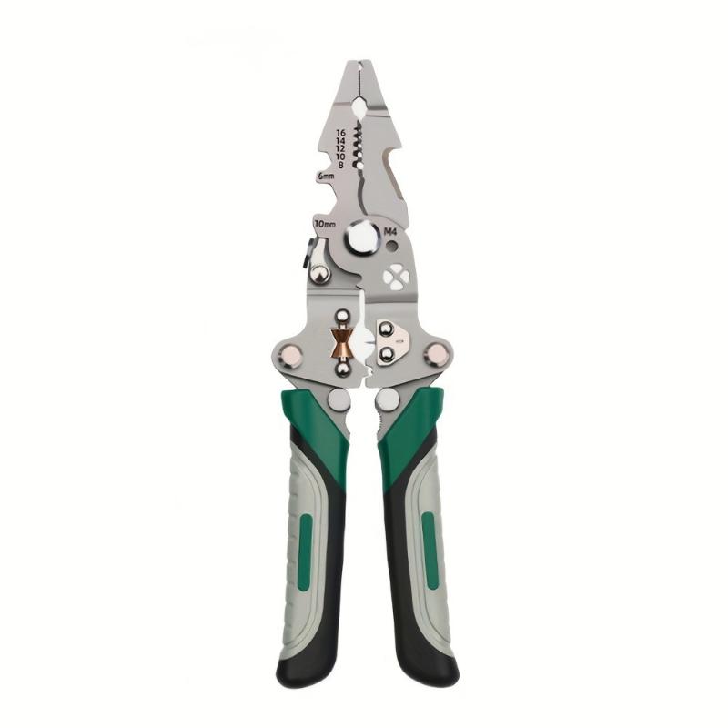 Heavy Duty Multifunctional Wire Stripper Foldable Portable Pliers Crimping Tool for Security Camera Wiring Installation