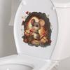 Valentine's Day Flowers Cute Little Mice Bathroom Toilet and Home Beautification Stickers