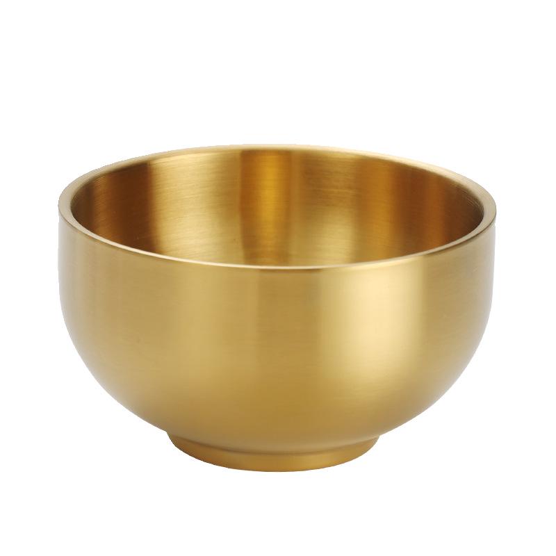304 Stainless Steel Children's Snack & Meal Bowl, Gold Seasoning, Ramen & Soup Bowl