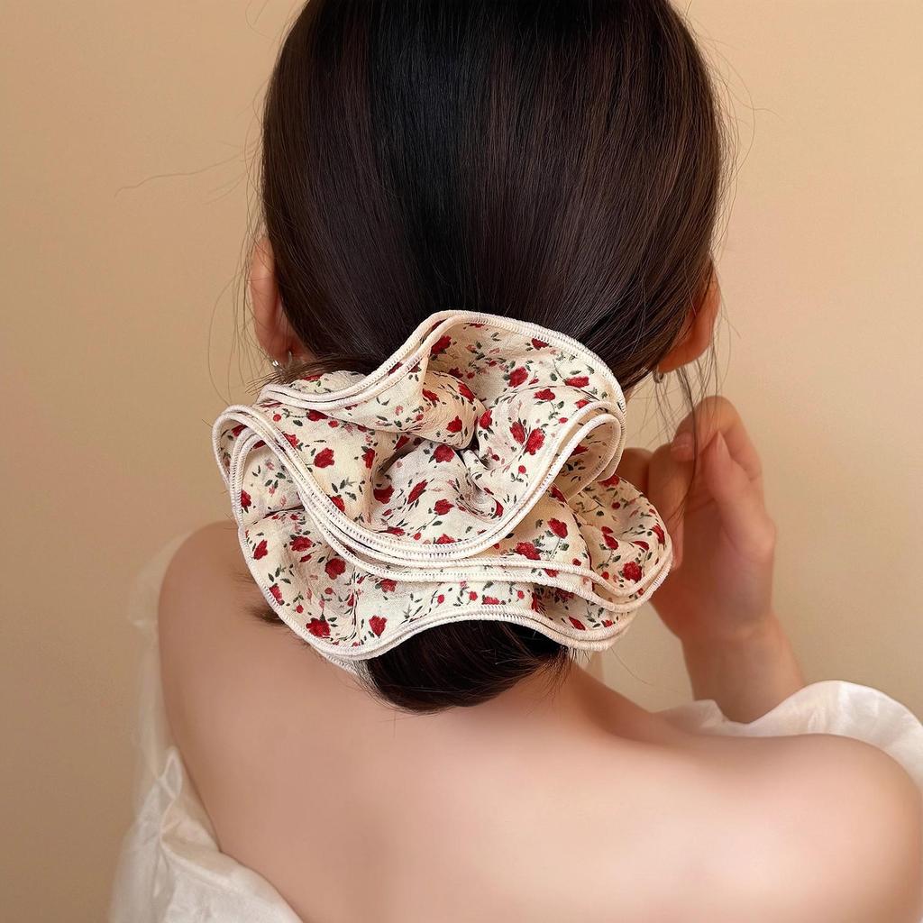 Korean Premium Lace Scrunchie: Women's High-End, Durable, Elastic Hair Accessory