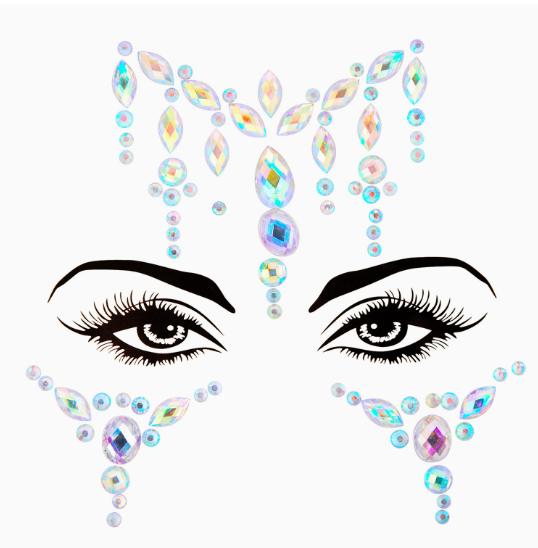 3D New Rhinestone Festival Makeup Bright Face Stickers Glitter Stones Jewelry Stickers On Crystals Face Gems Decoration Diamonds